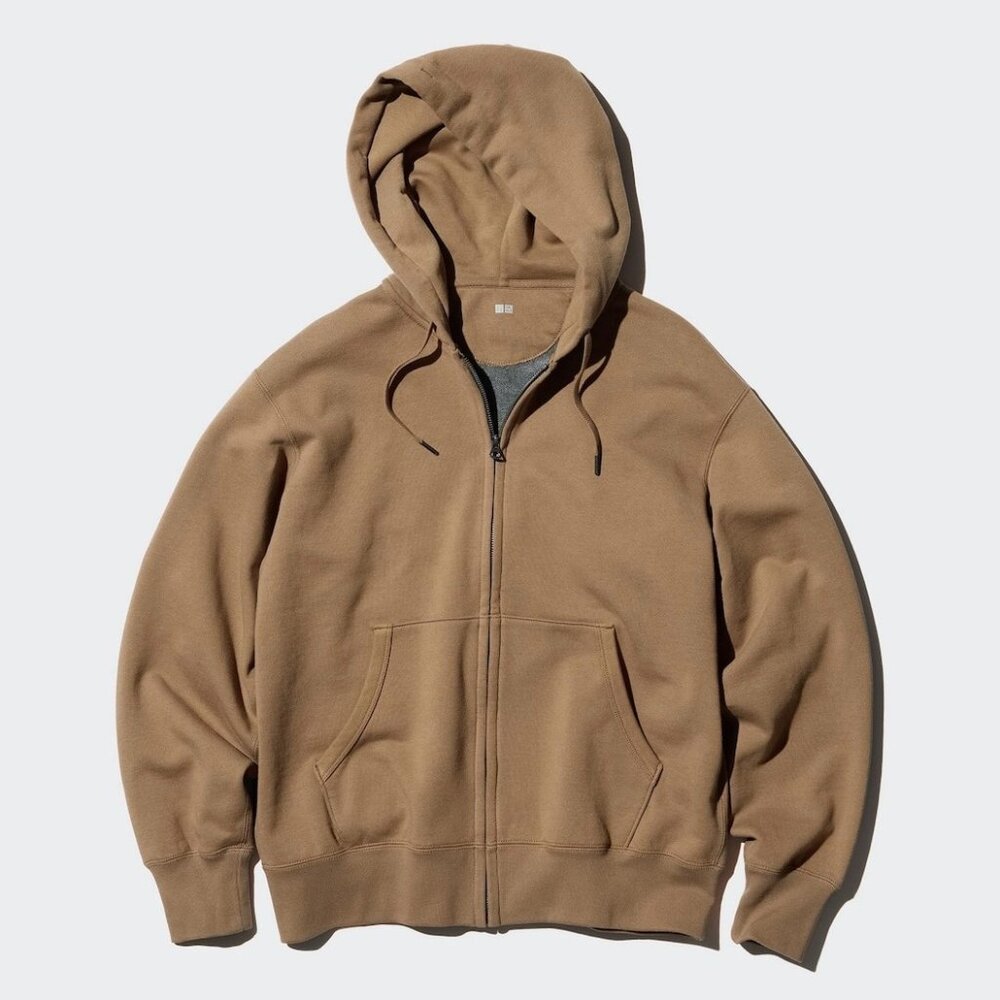 Uniqlo Sweat Full-Zip Brown Hoodie Men XS/Women S, M